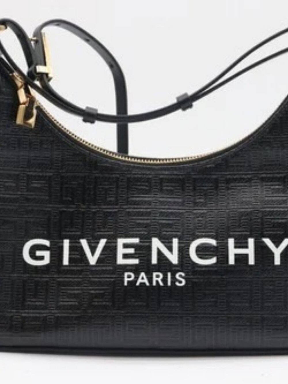 Givenchy Moon Cut Out Shoulder Bag Small 4G Embossed Print Black/White
